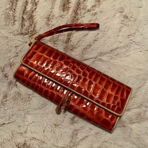 Vintage Susan Farber Red Leather Clutch